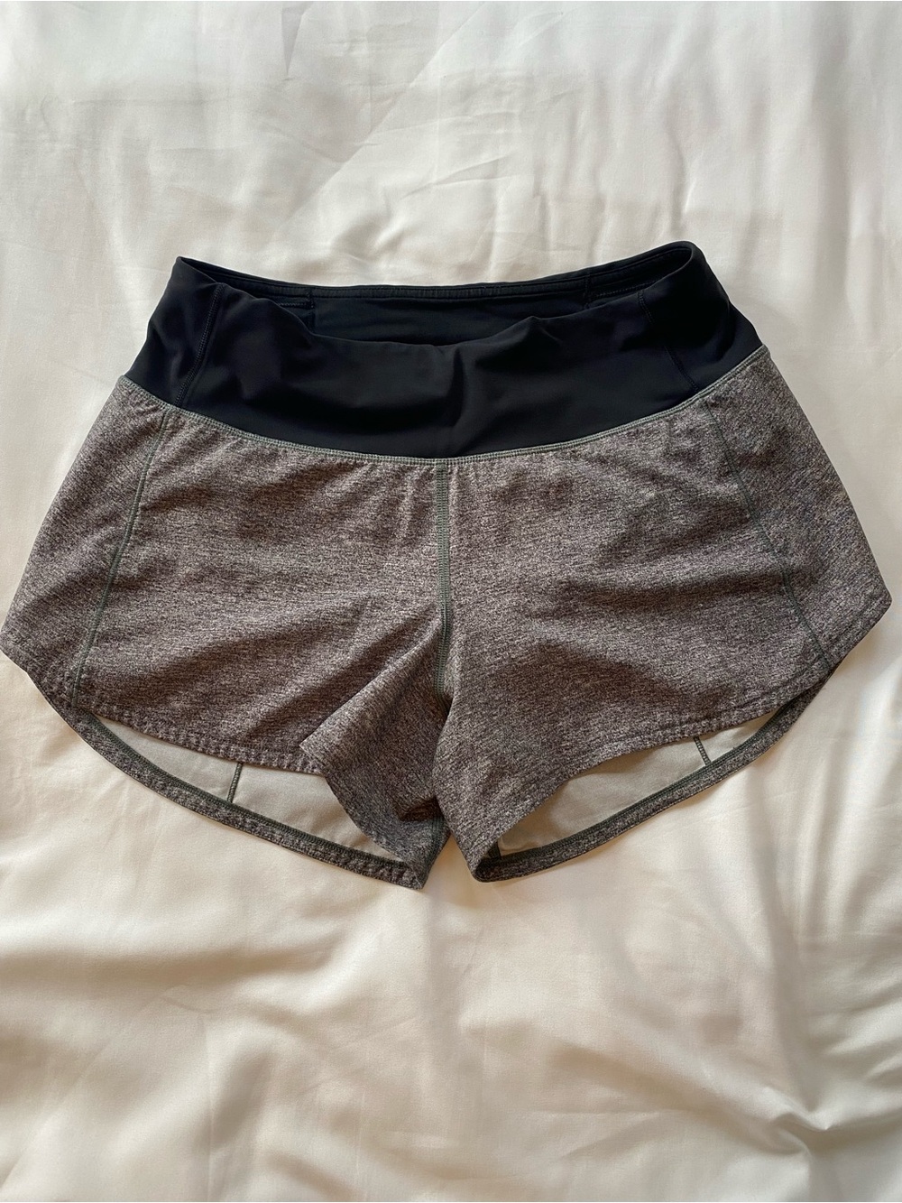 lululemon Gray Heather Shorts with Black Waistband